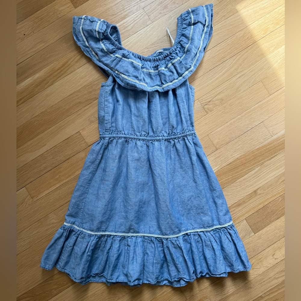 J.Crew Linen Ruffle Dress